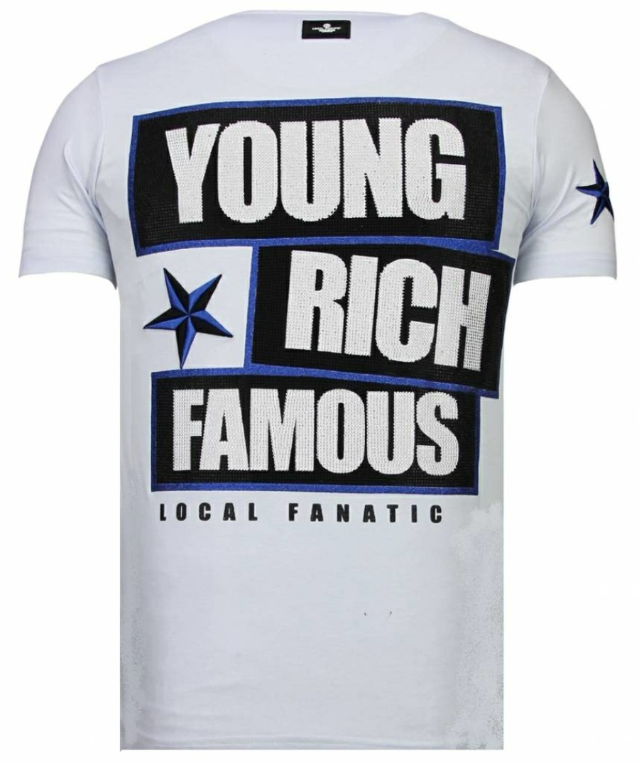 Camisetas local fanatic | Camiseta Hombre - Young Rich Famous - Blanco