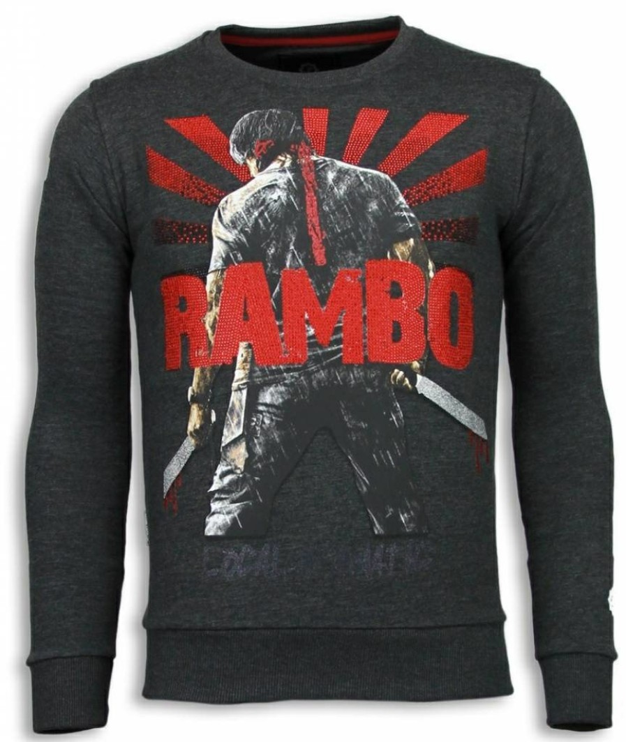 Sudaderas local fanatic | Sudadera Hombre - Rambo - Antracita