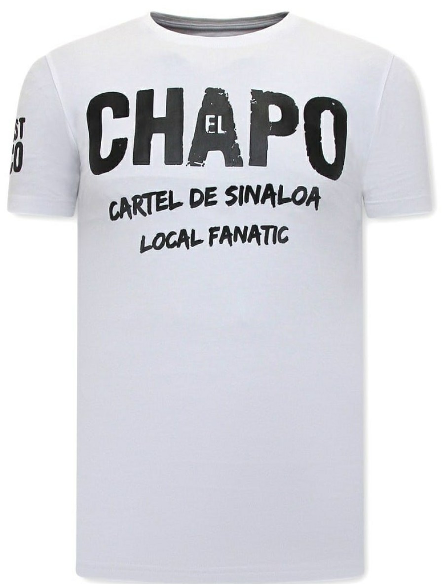 Camisetas local fanatic | Camiseta Hombre - El Chapo - Blanco