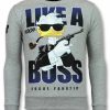 Sudaderas local fanatic | Sudadera Hombre - Like A Boss - Gris