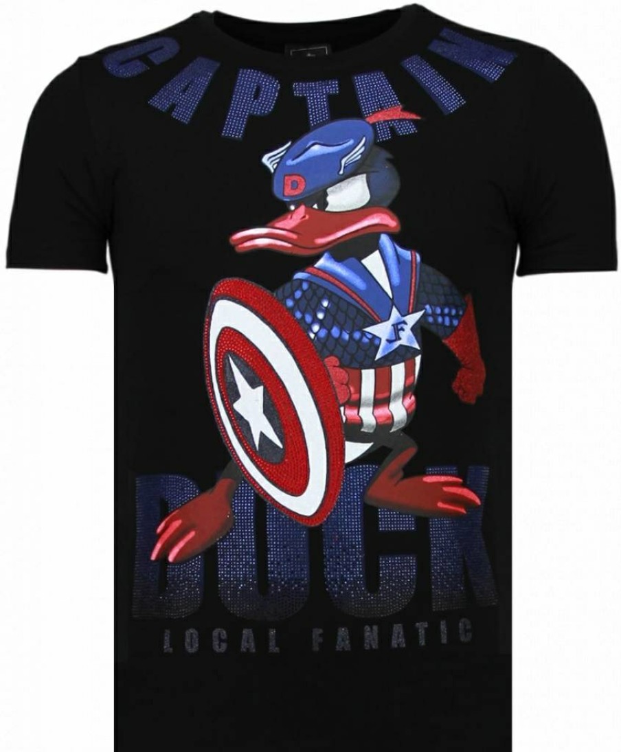 Camisetas local fanatic | Camiseta Hombre - Captain Duck - Negro