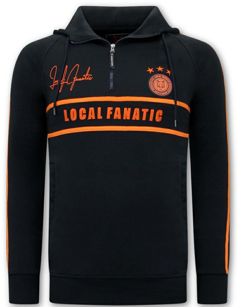 Chandals local fanatic | Chandal Hombres- Double Striped - Azul / Naranja