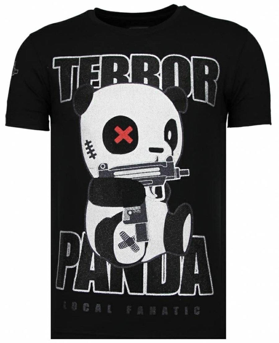 Camisetas local fanatic | Camiseta Hombre - Terror Panda - Negro