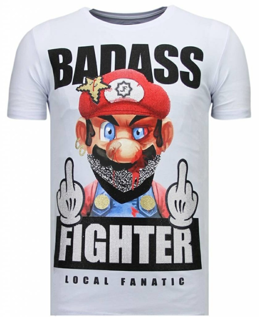 Camisetas local fanatic | Camiseta Hombre - Badass Fighter - Blanco