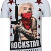 Camisetas local fanatic | Camiseta Hombre - Marilyn Rockstar - Blanco