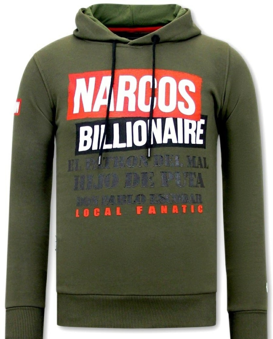 Sudaderas local fanatic | Hombres Con Capucha - Narcos Billionaire - Verde