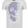 Camisetas local fanatic | Camiseta Hombre - Rhinestone Skull - Blanco