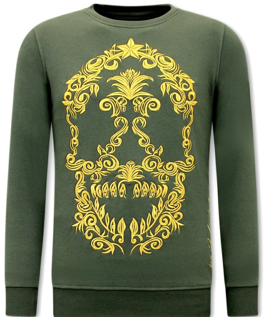 Chandals local fanatic | Chandal Hombres- Golden Skull Embroidery - Verde