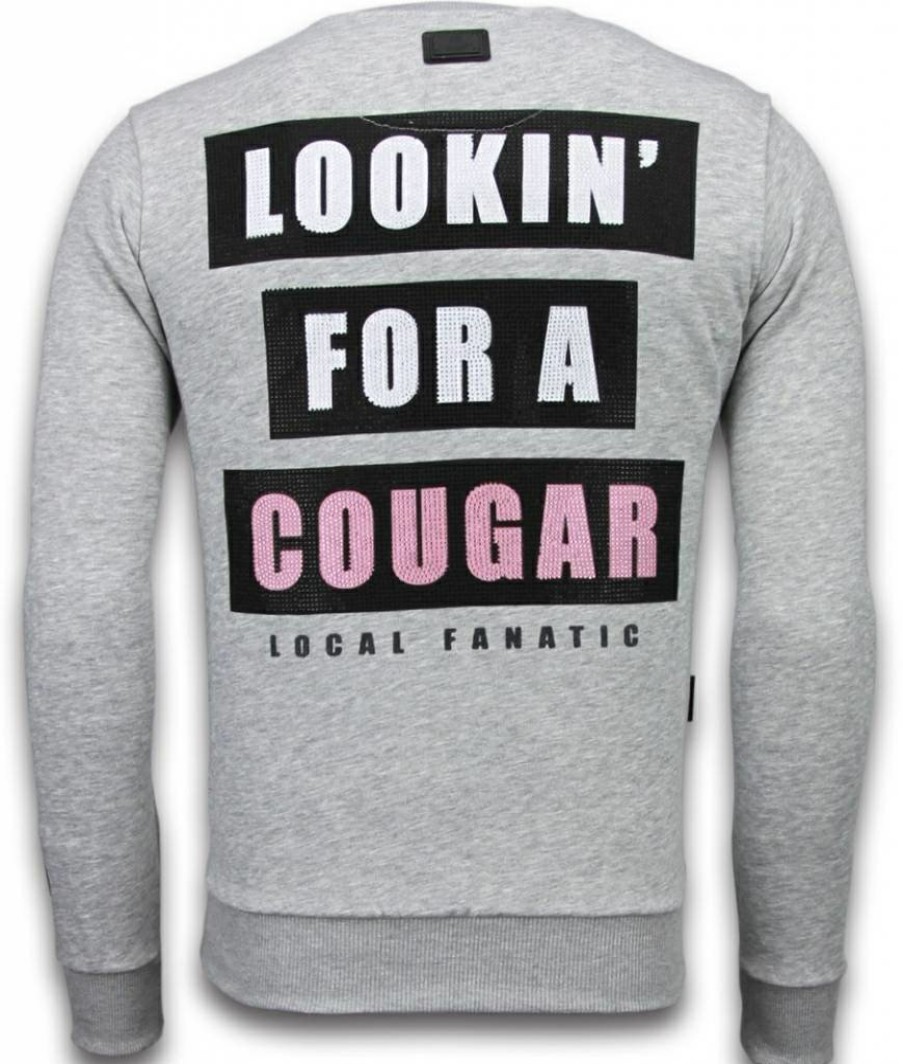 Sudaderas local fanatic | Sudadera Hombre - Lookin' For A Cougar - Gris