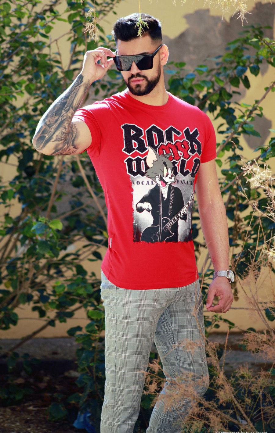 Camisetas local fanatic | Camiseta Hombre - Tomcat Rock My World - Rojo