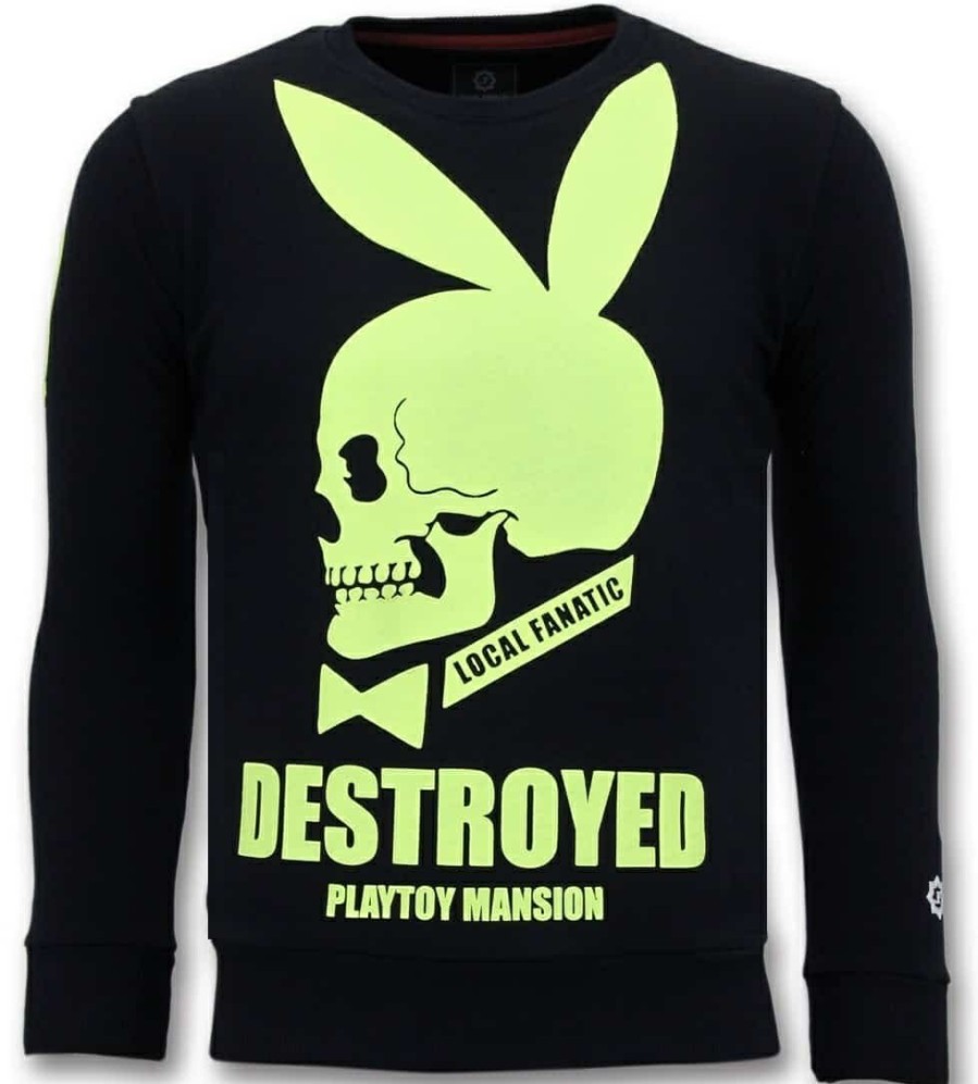 Sudaderas local fanatic | Sudadera Hombre - Destroyed Playtoy - Azul