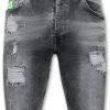 Pantalones Cortos local fanatic | Pantalones Cortos De Mezclilla Para Hombre - Slim Fit - 1047 - Gris