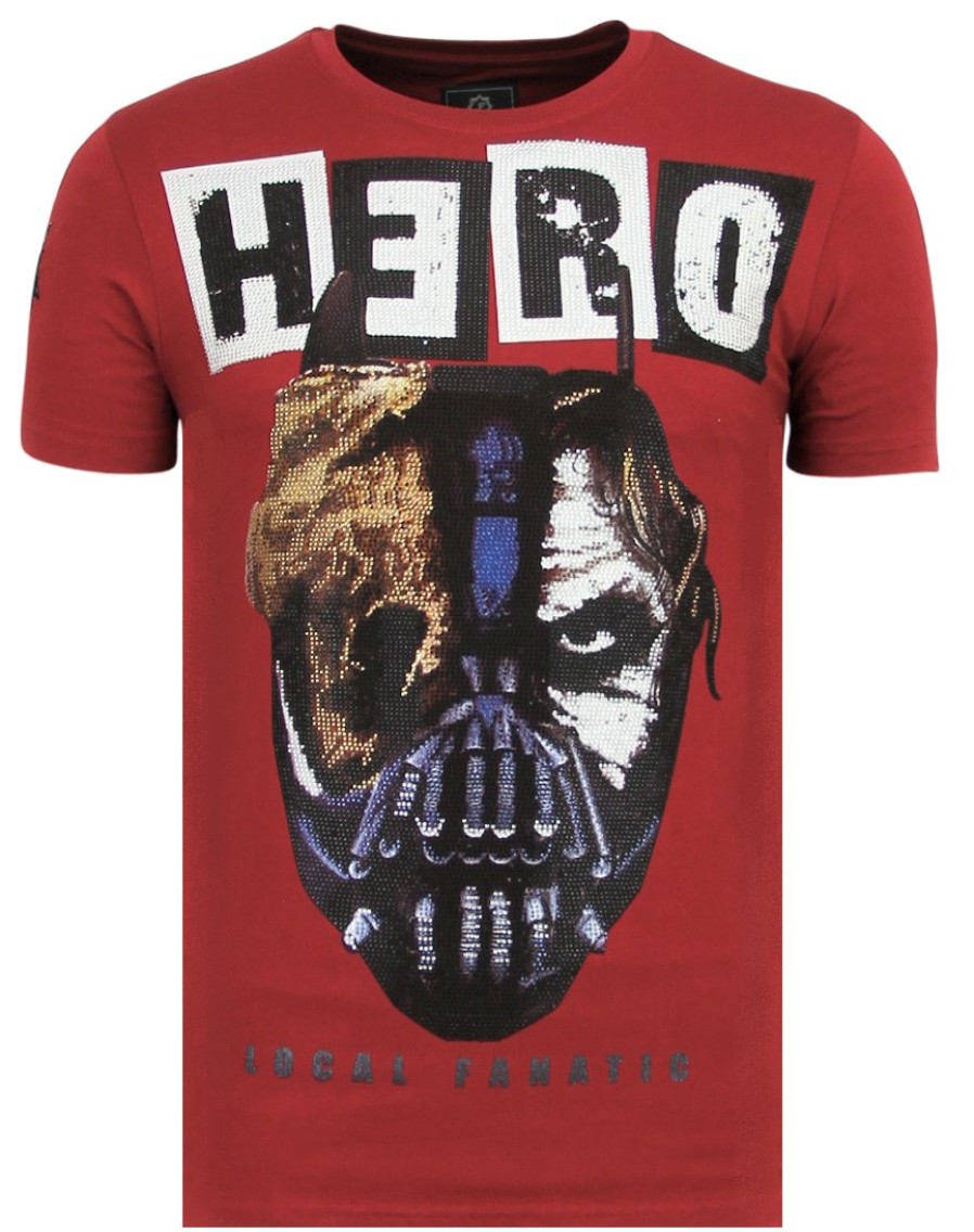 Camisetas local fanatic | Camiseta Hombre - Hero Mask - Burdeos