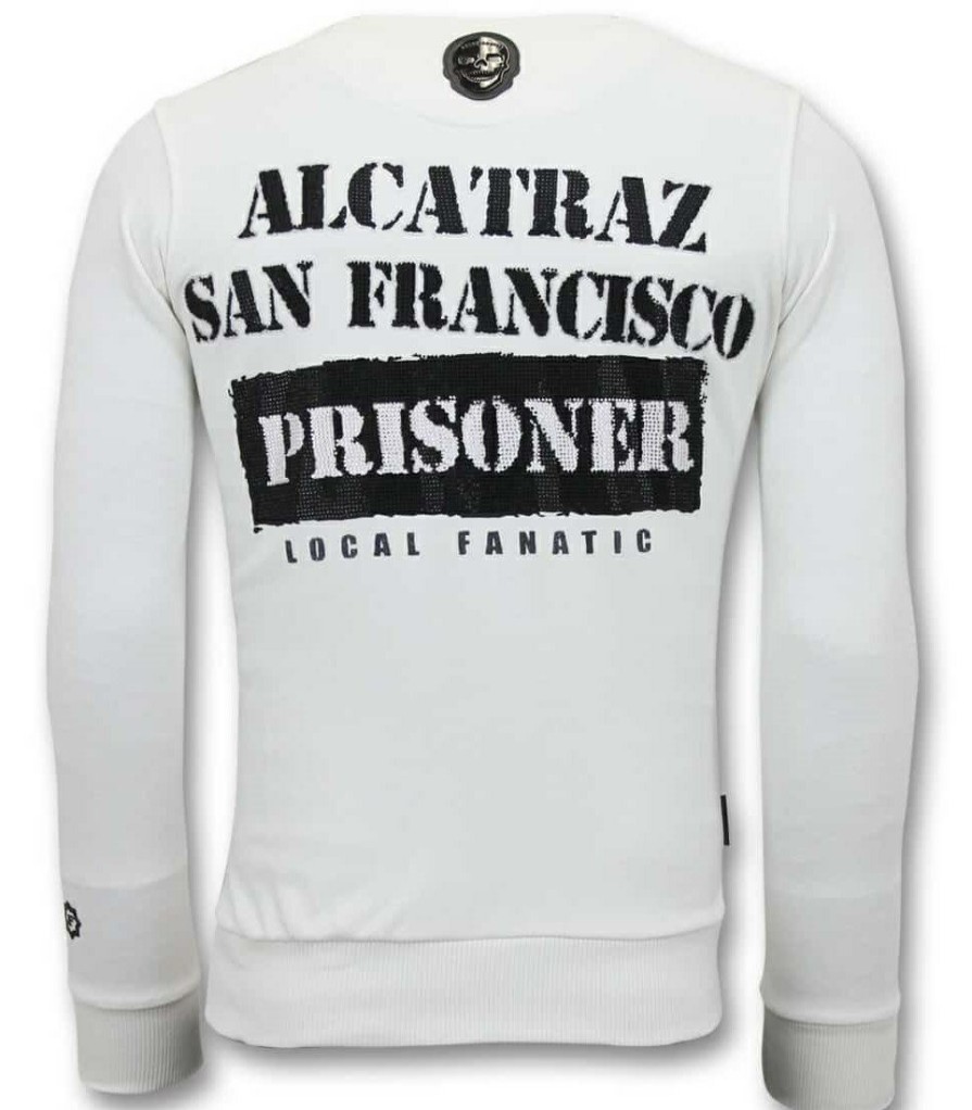 Sudaderas local fanatic | Sudadera Hombre - Alcatraz Prisoner - Blanco