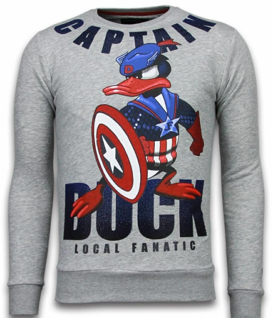 Sudaderas local fanatic | Sudadera Hombre - Captain Duck - Gris