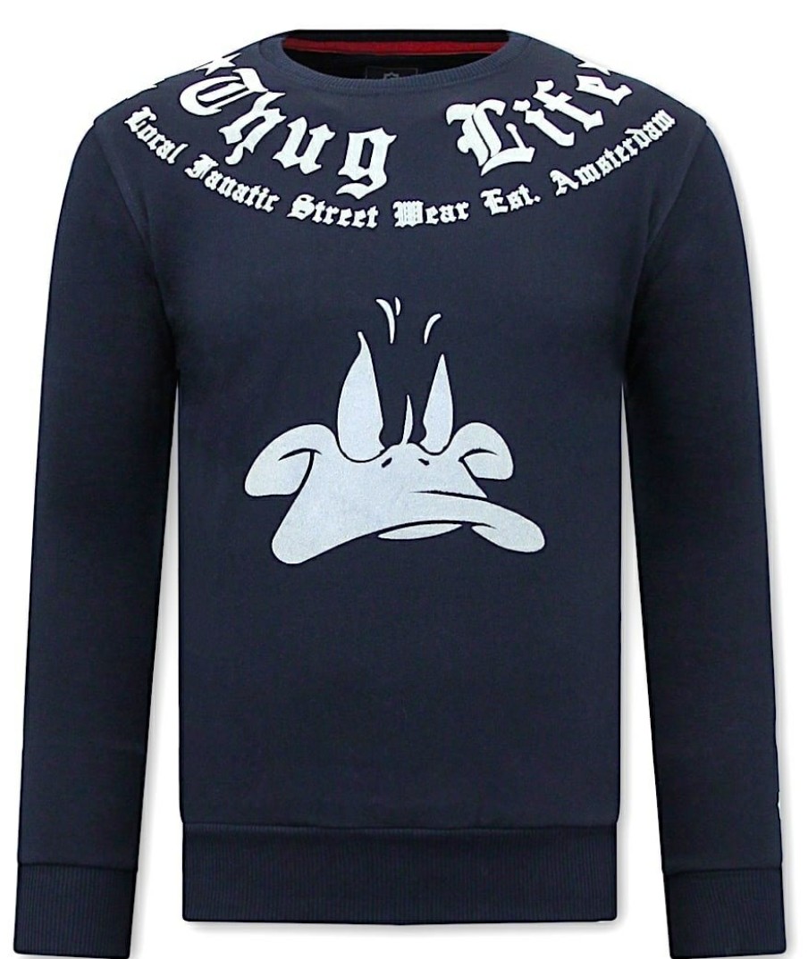 Sudaderas local fanatic | Sudadera Hombre - Thug Life - Azul