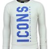 Sudaderas local fanatic | Sudadera Hombre - Icons Vertical - Blanco