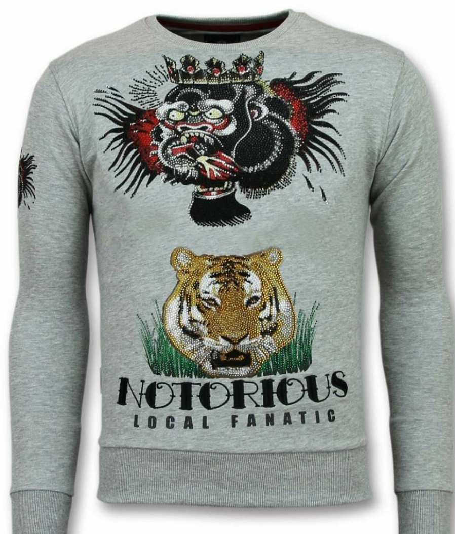 Sudaderas local fanatic | Sudadera Hombre Bordado - Mcgregor Tattoo - Gris