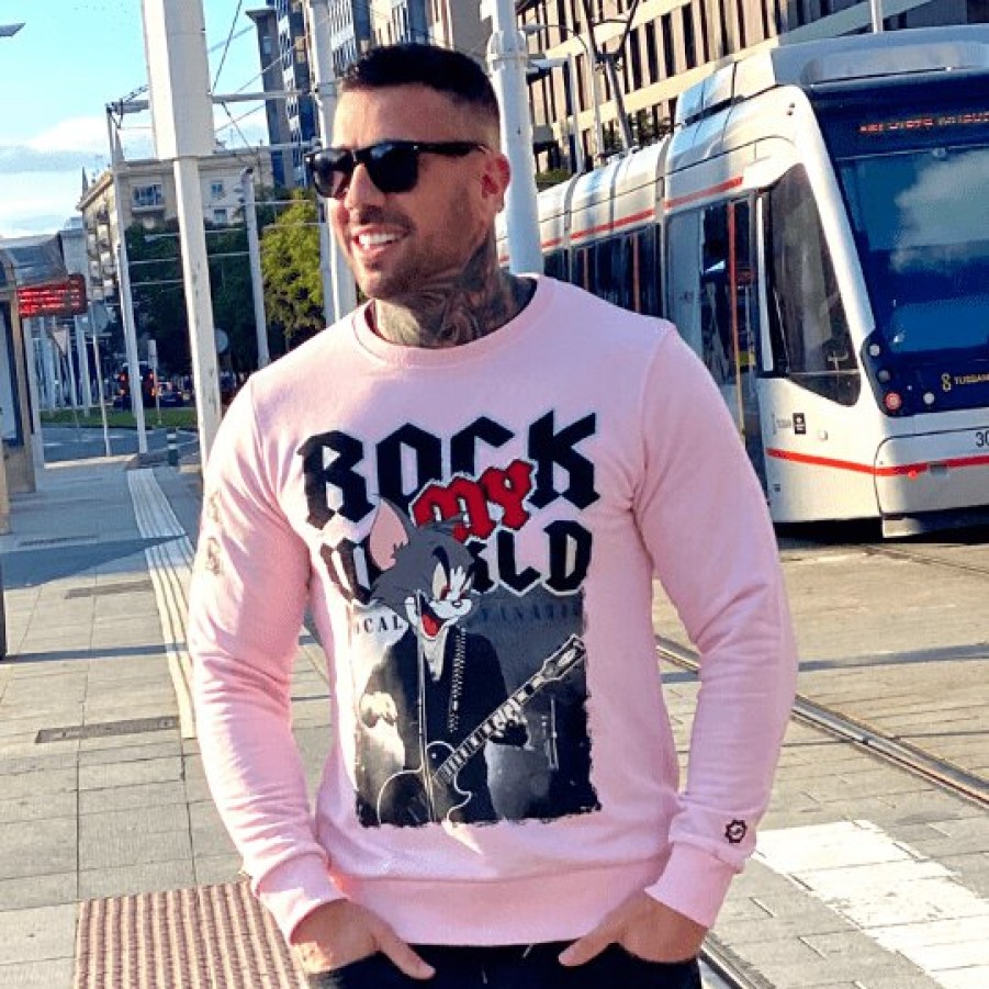 Sudaderas local fanatic | Sudadera Hombre - Tomcat Rock My World - Rosa