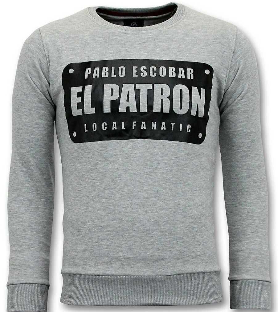 Sudaderas local fanatic | Sudadera Hombre - El Patron - Gris