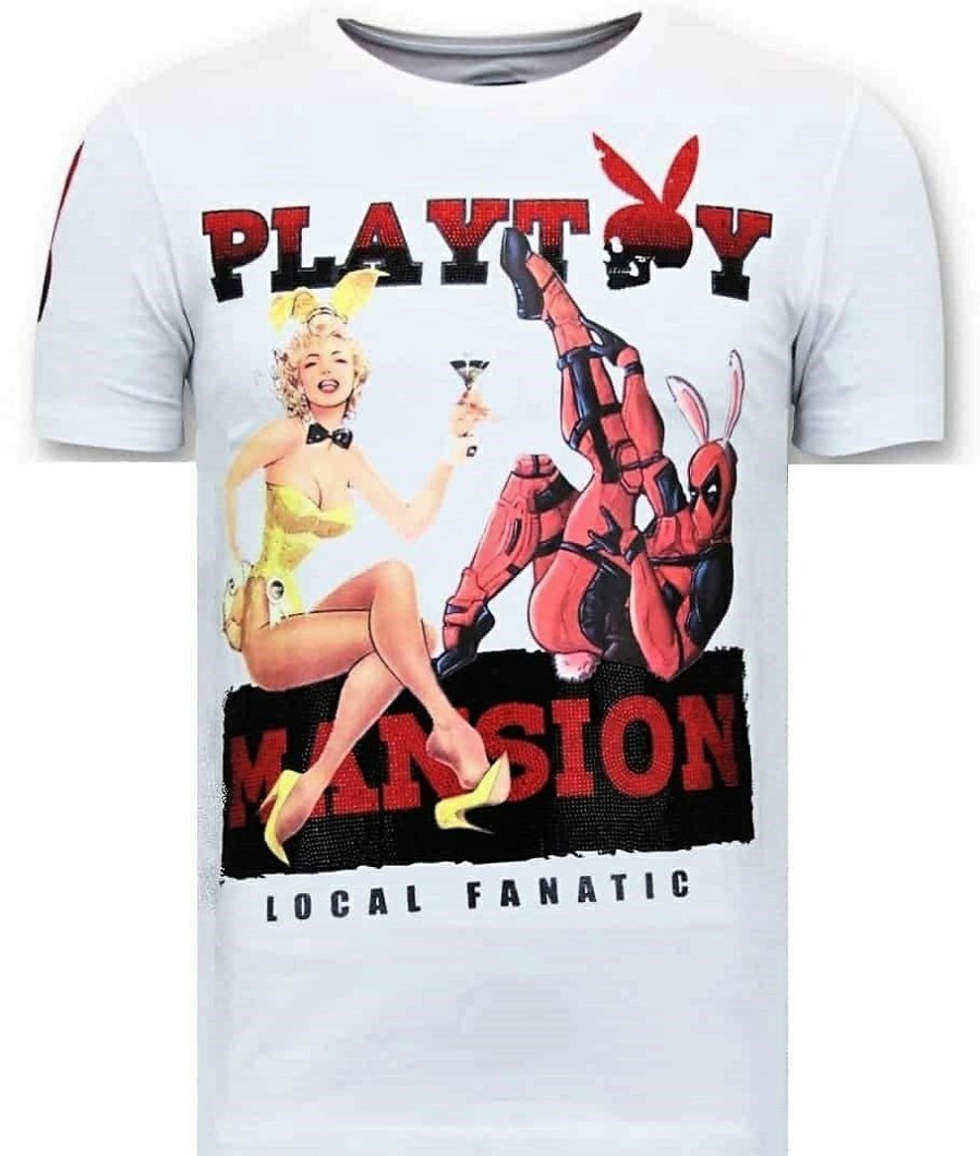 Camisetas local fanatic | Camiseta Hombre - The Playtoy Mansion - Blanco