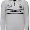 Sudaderas local fanatic | Hombres Con Capucha -Double Striped - Blanco / Azul