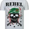 Camisetas local fanatic | Camiseta Hombre - Skull Rebel - Blanco