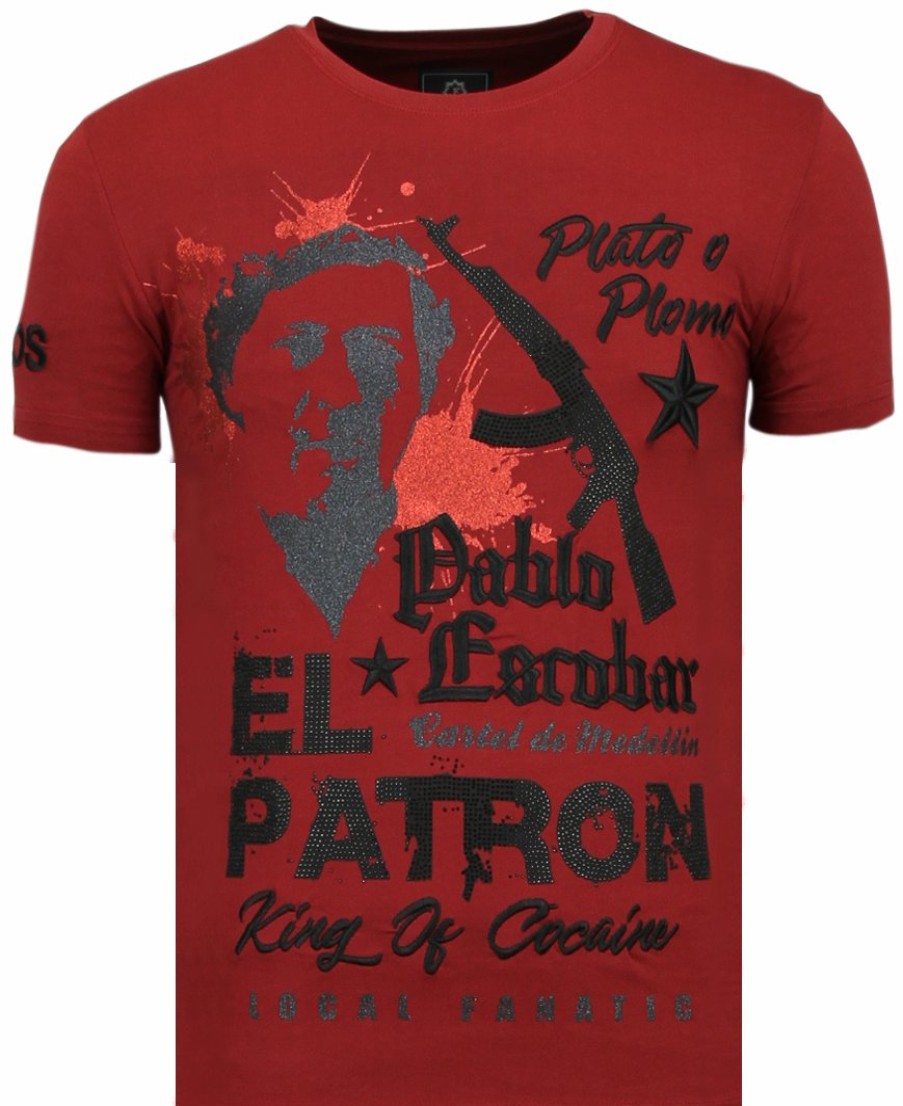 Camisetas local fanatic | Camiseta Hombre - El Patron Pablo Escobar - Burdeos