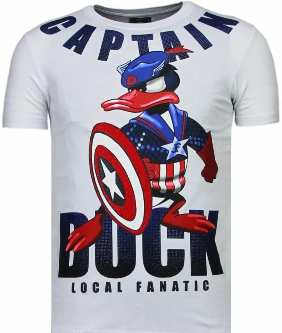 Camisetas local fanatic | Camiseta Hombre - Captain Duck - Blanco