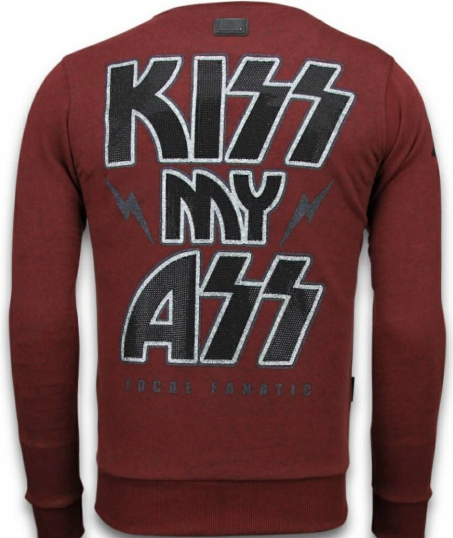 Sudaderas local fanatic | Sudadera Hombre - Kiss My Mickey - Burdeos