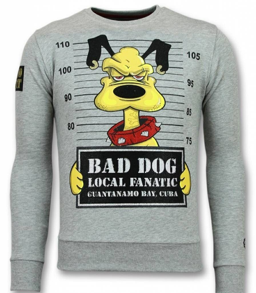 Sudaderas local fanatic | Sudadera Hombre - Bad Dog - Gris