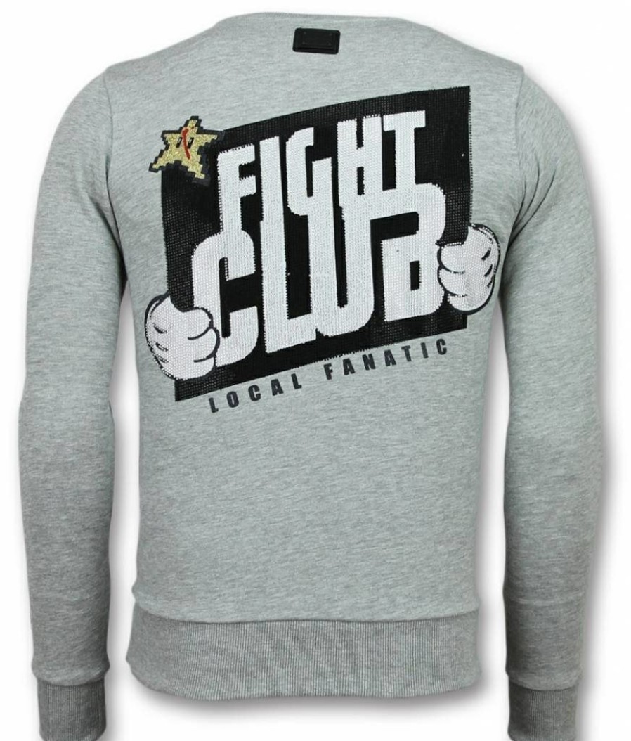 Sudaderas local fanatic | Sudadera Hombre - Badass Fighter - Gris