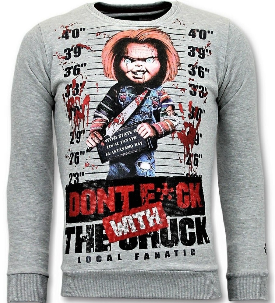 Sudaderas local fanatic | Sudadera Hombre - Don'T Fuck With The Chuck - Gris