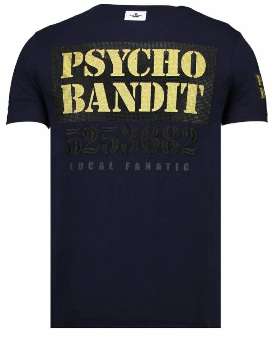 Camisetas local fanatic | Bad Dog - Rhinestone T-Shirt - Navy