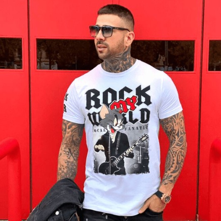 Camisetas local fanatic | Camiseta Hombre - Tomcat Rock My World - Blanco