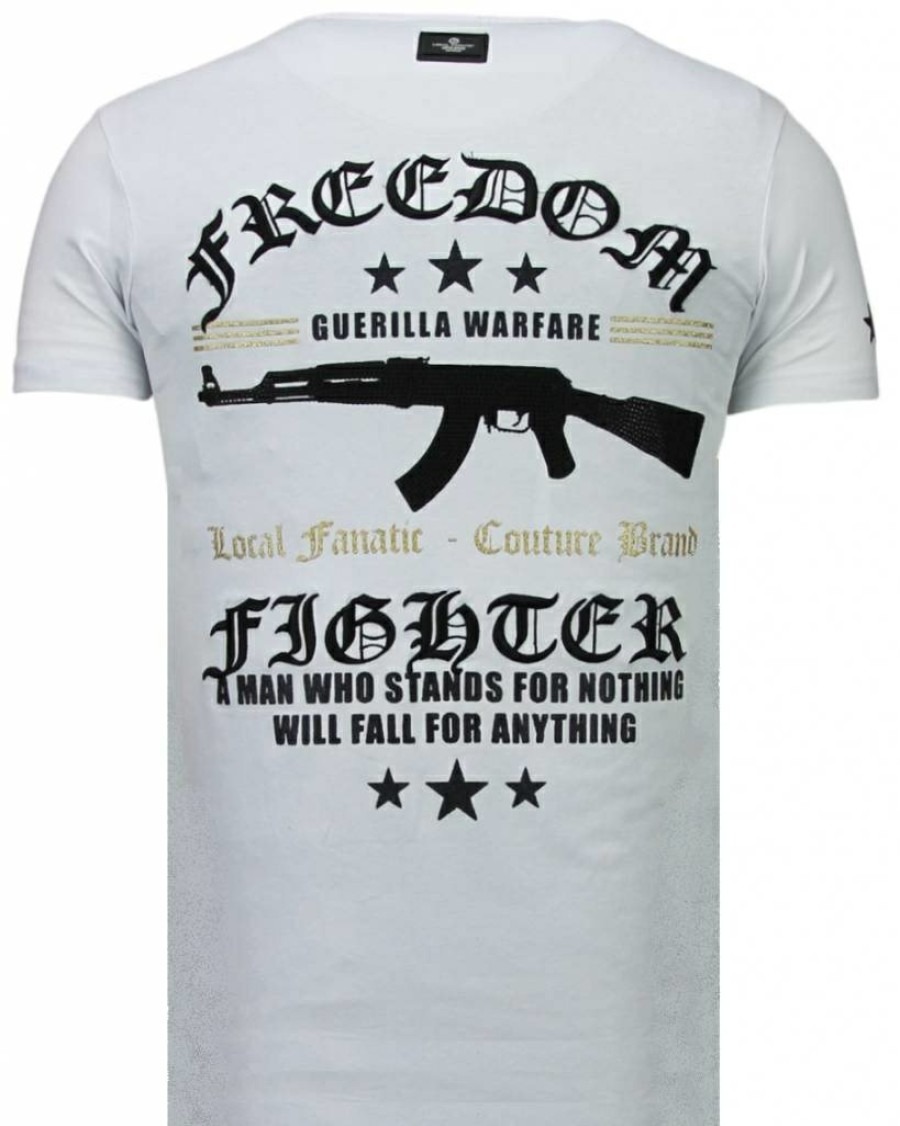 Camisetas local fanatic | Camiseta Hombre - Freedom Fighter - Blanco