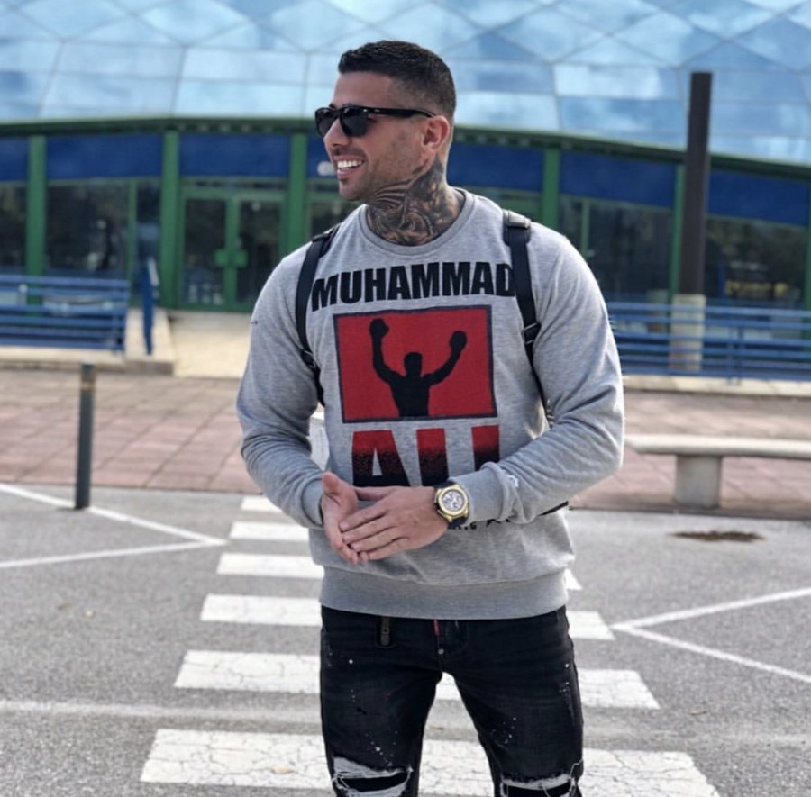 Sudaderas local fanatic | Sudadera Hombre - Muhammad Ali - Gris