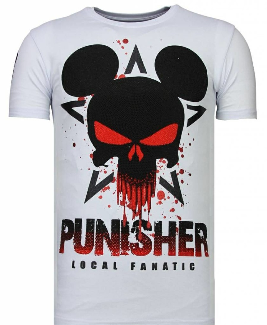 Camisetas local fanatic | Camiseta Hombre - Punisher Mickey - Blanco