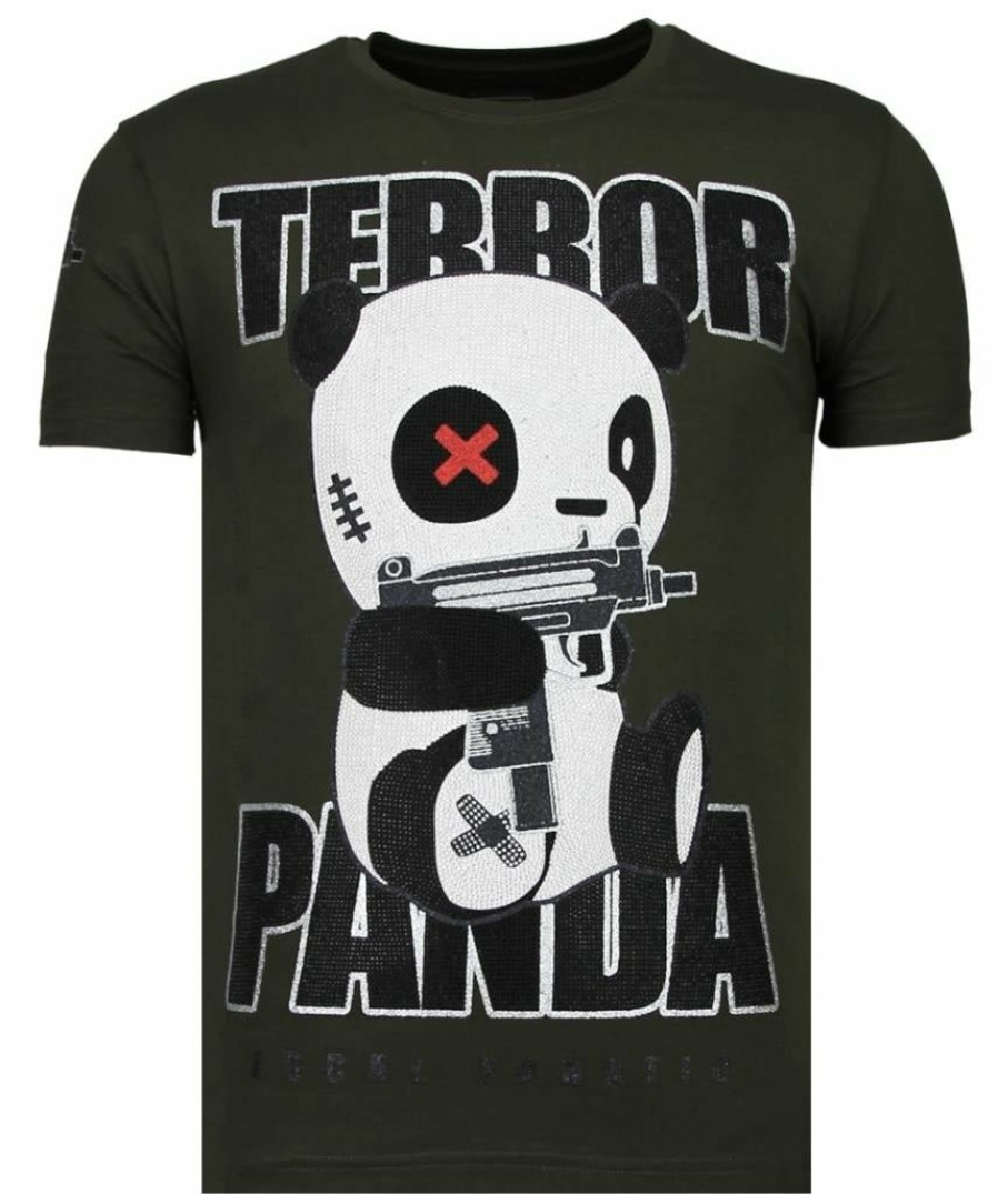 Camisetas local fanatic | Camiseta Hombre - Terror Panda - Verde