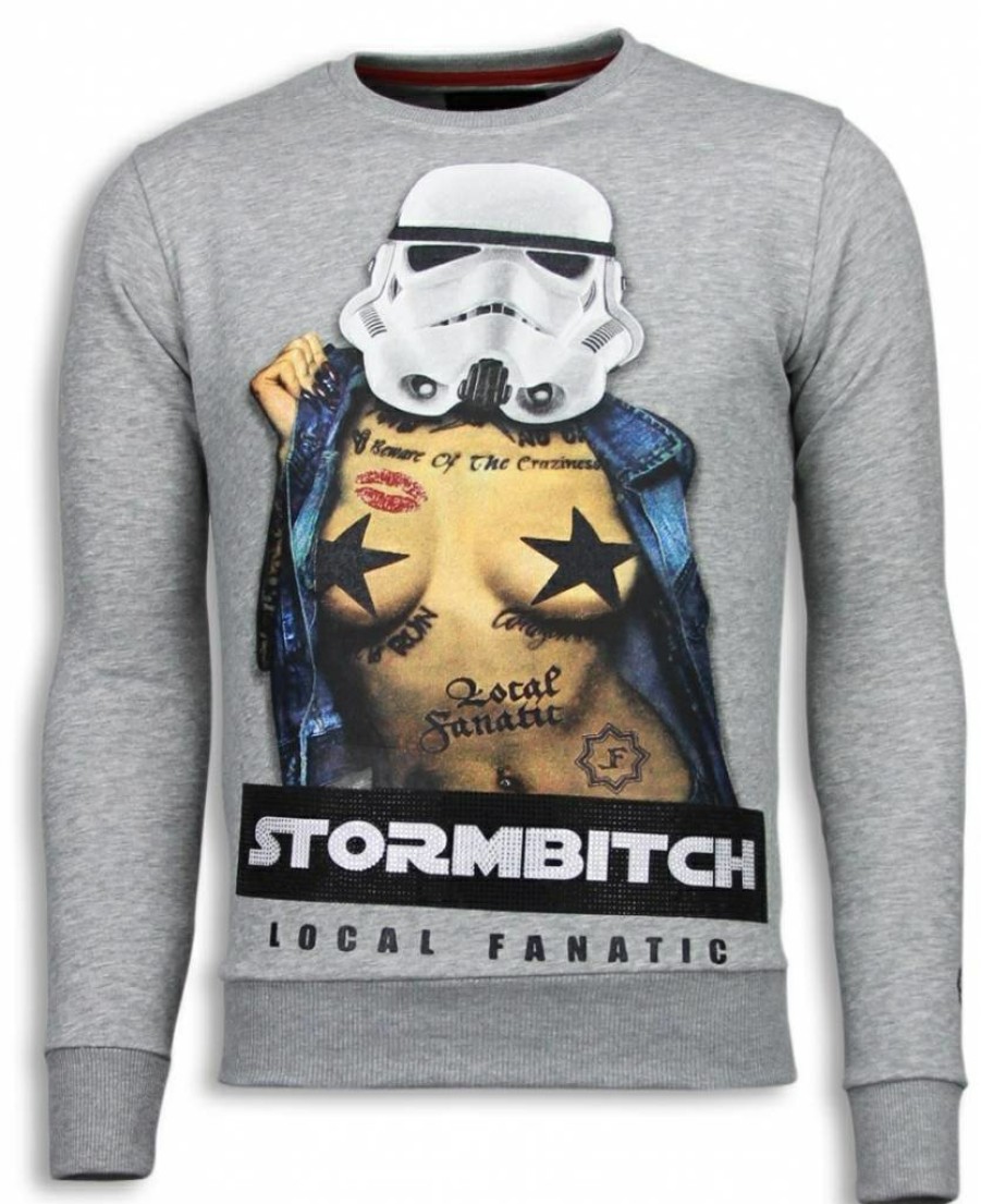 Sudaderas local fanatic | Sudadera Hombre - Stormbitch - Gris