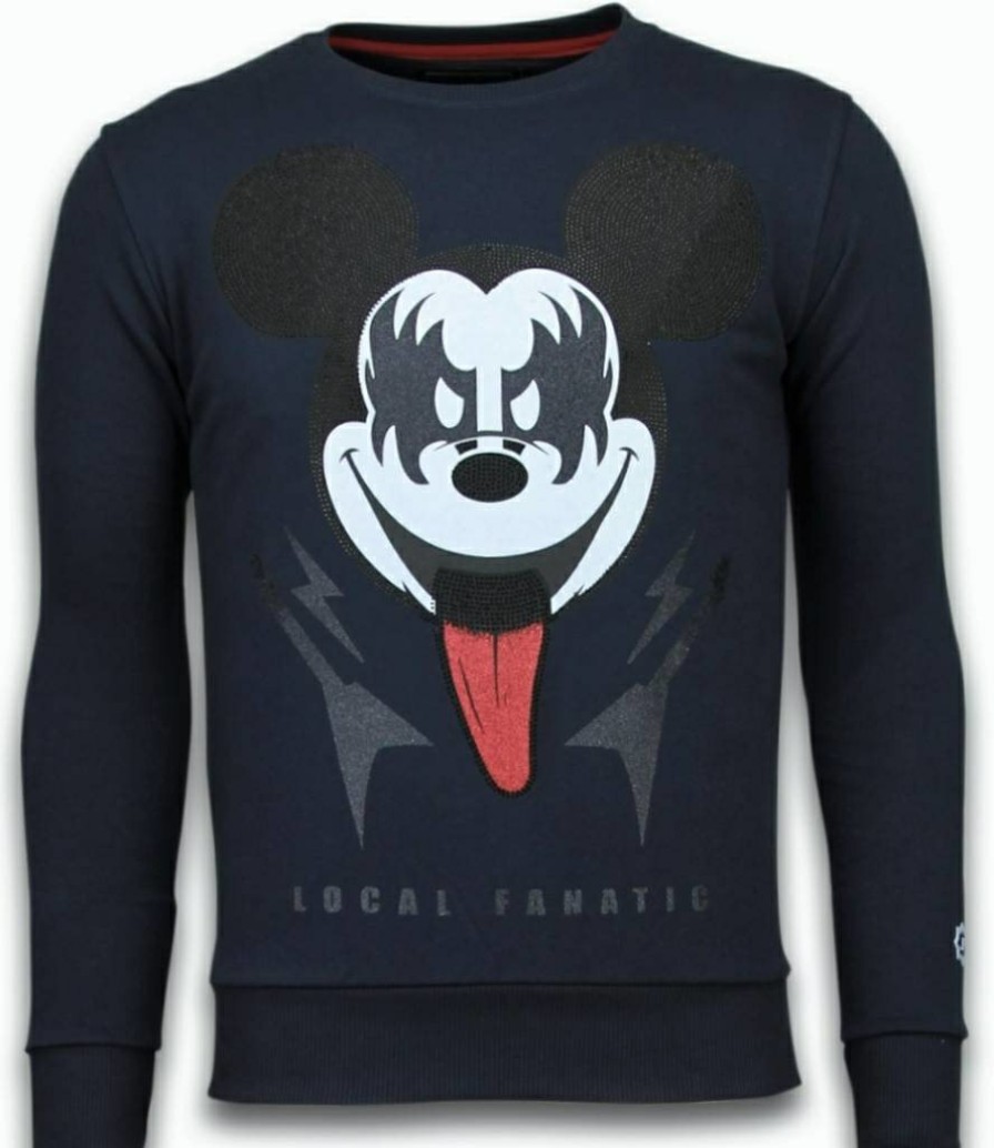 Sudaderas local fanatic | Sudadera Hombre - Kiss My Mickey - Azul