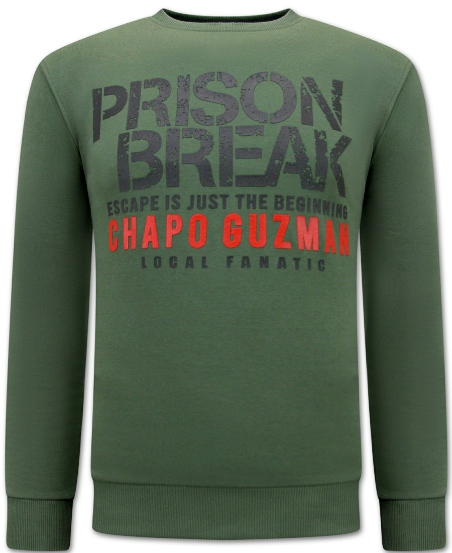 Sudaderas local fanatic | Sudadera Hombre - Chapo Guzman Prison Break – Verde