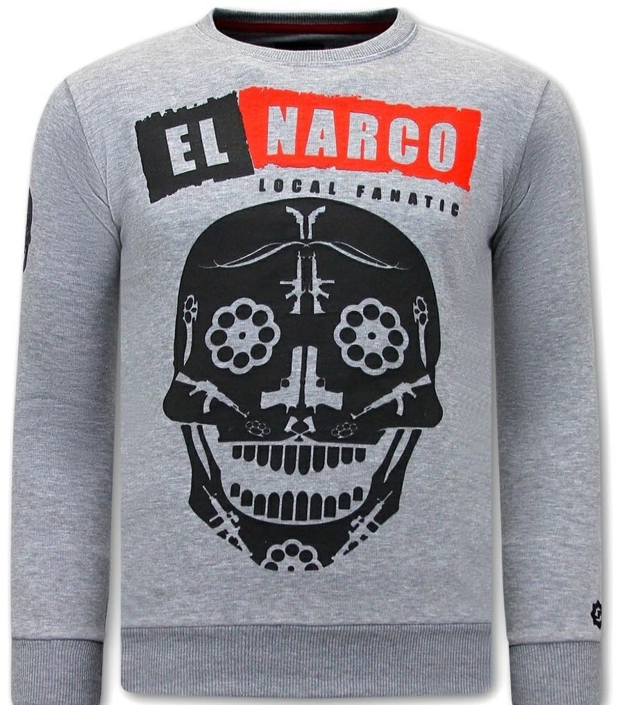 Sudaderas local fanatic | Sudadera Hombre -El Narco - Gris