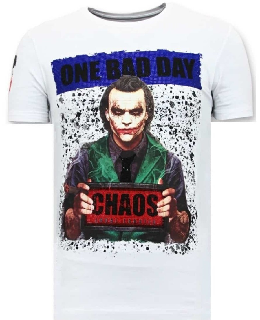 Camisetas local fanatic | Camiseta Hombre - The Joker Chaos - Blanco