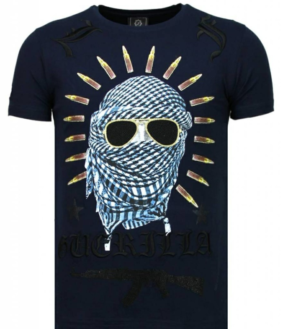 Camisetas local fanatic | Camiseta Hombre - Freedom Fighter - Azul