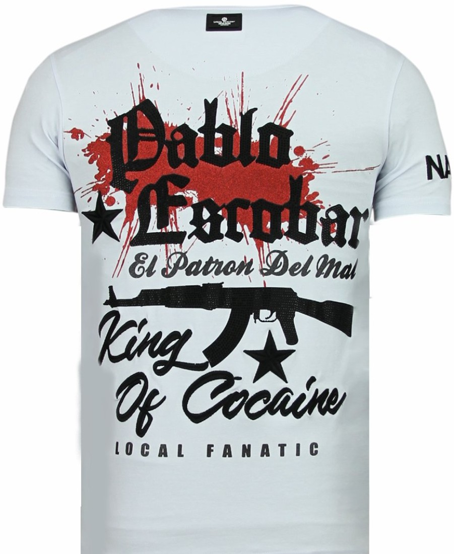 Camisetas local fanatic | Camiseta Hombre - El Patron Pablo Escobar - Blanco