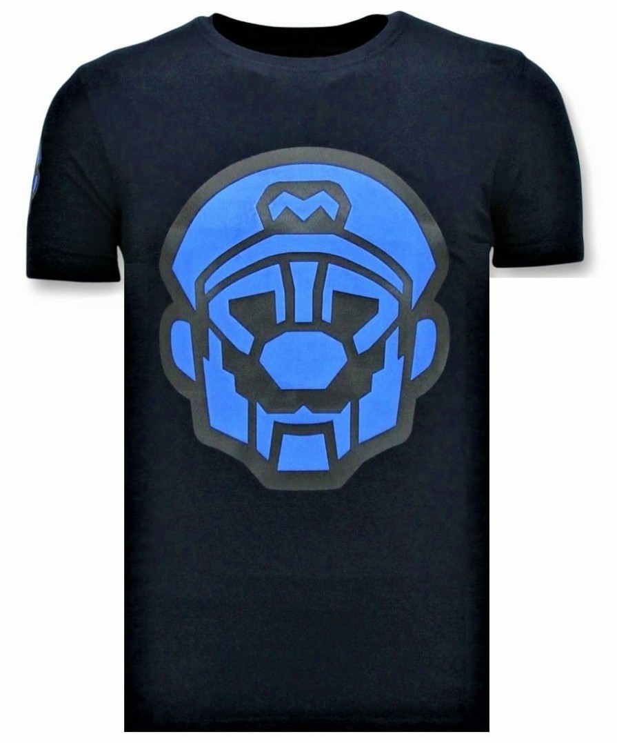 Camisetas local fanatic | Camiseta Hombre - Mario Neon - Azul