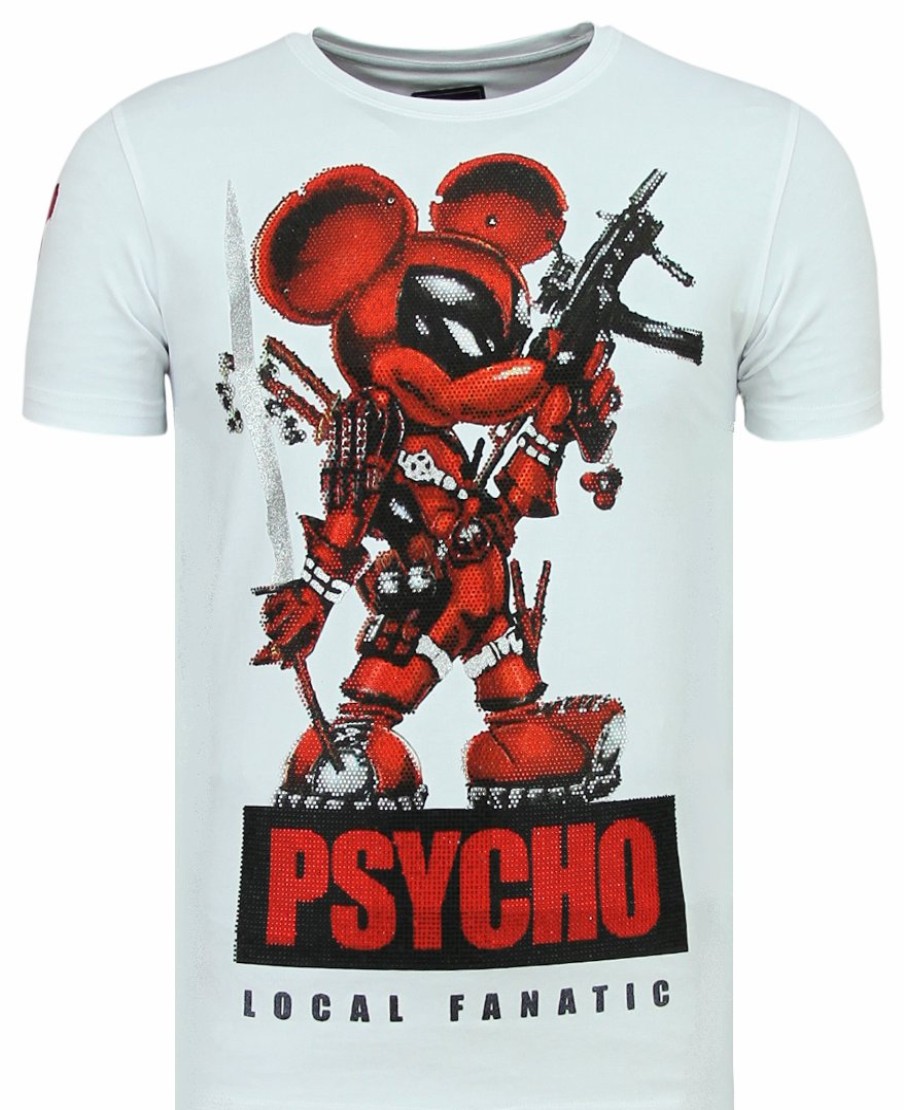 Camisetas local fanatic | Camiseta Hombre - Psycho Mouse - Blanco