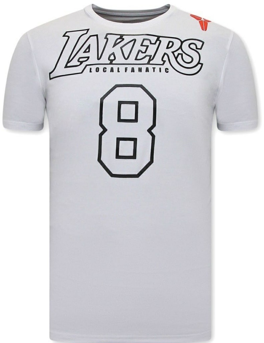 Camisetas local fanatic | Camiseta Hombre - Lakers Bryant 8 - Blanco