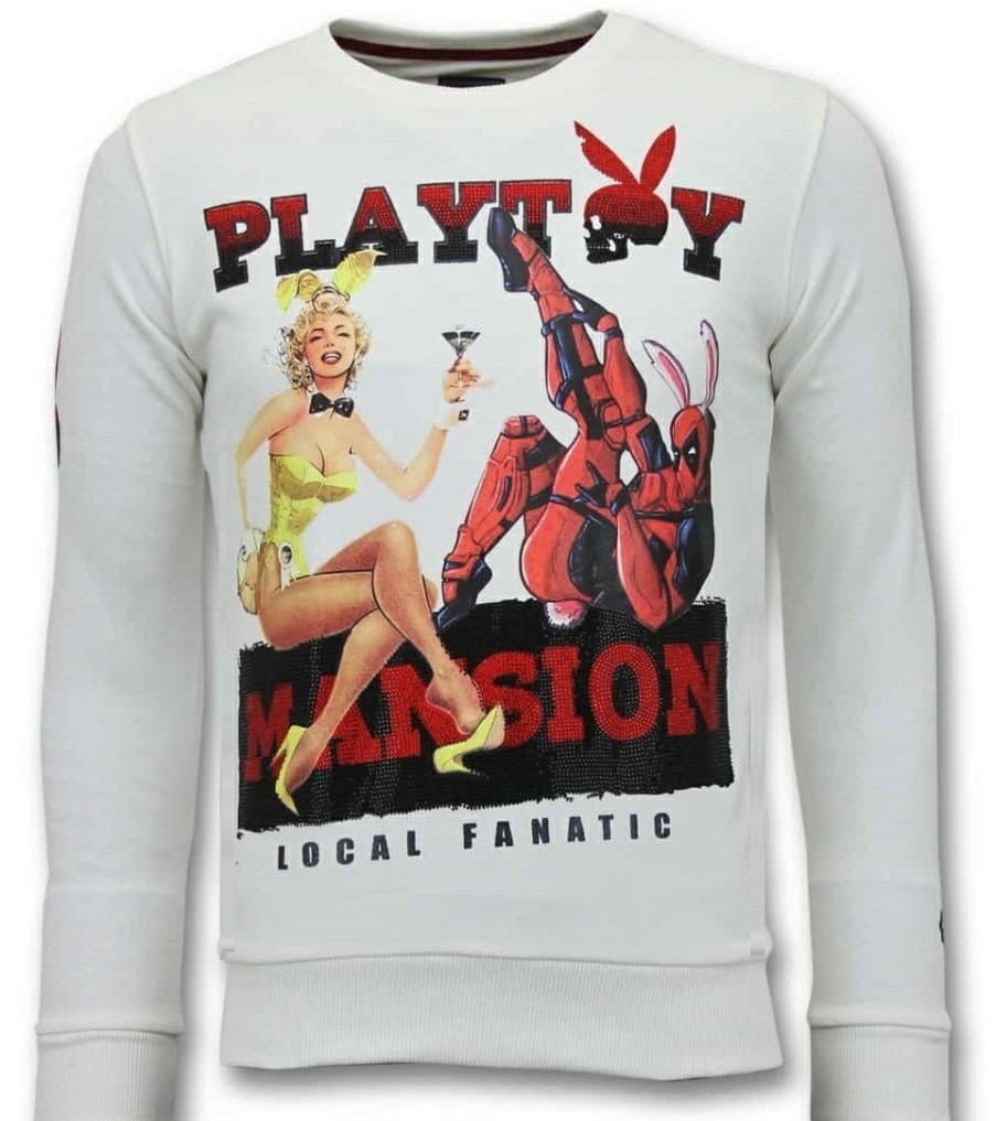 Sudaderas local fanatic | Sudadera Hombre - The Playtoy Mansion - Blanco